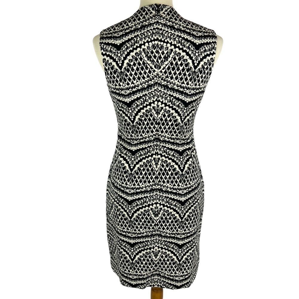 Diane Von Furstenberg Pentra Jacquard Fitted Stretch Sleeveless Sheath Dress 8 - Picture 6 of 12